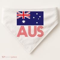 Australia Flag AUS Travel And Adventure USA-Made Doggie Bandana thumb 0