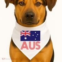 Australia Flag AUS Travel And Adventure USA-Made Doggie Bandana thumb 1