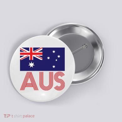 Australia Flag AUS Travel And Adventure Button