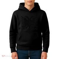 Albania Flag Albanian Doubleheaded Eagle Kids Hoodie thumb 4
