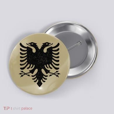 Albania Flag Albanian Doubleheaded Eagle Button