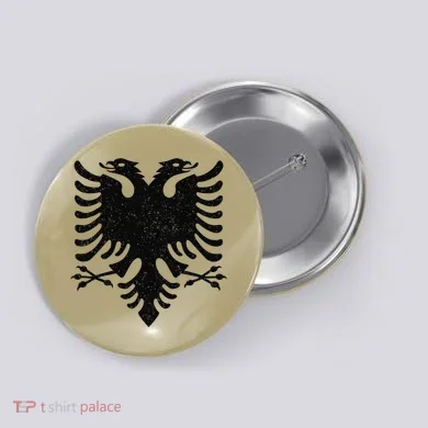 Albania Flag Albanian Doubleheaded Eagle Button