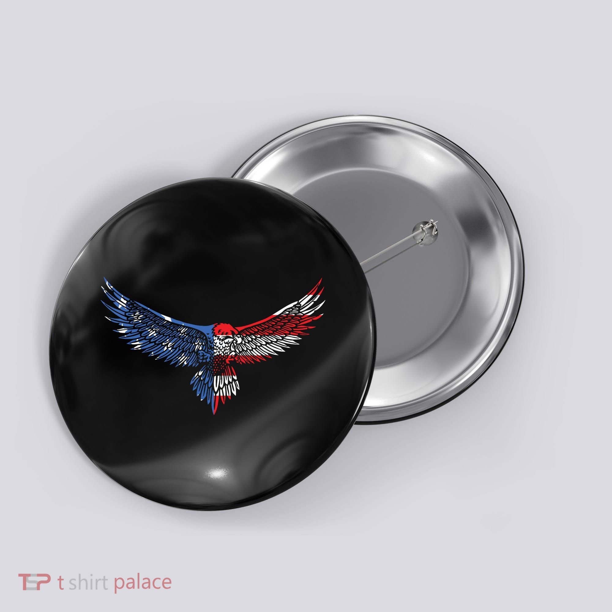 American Flag An Eagle Mullet Patriotic For Dad Husband Button