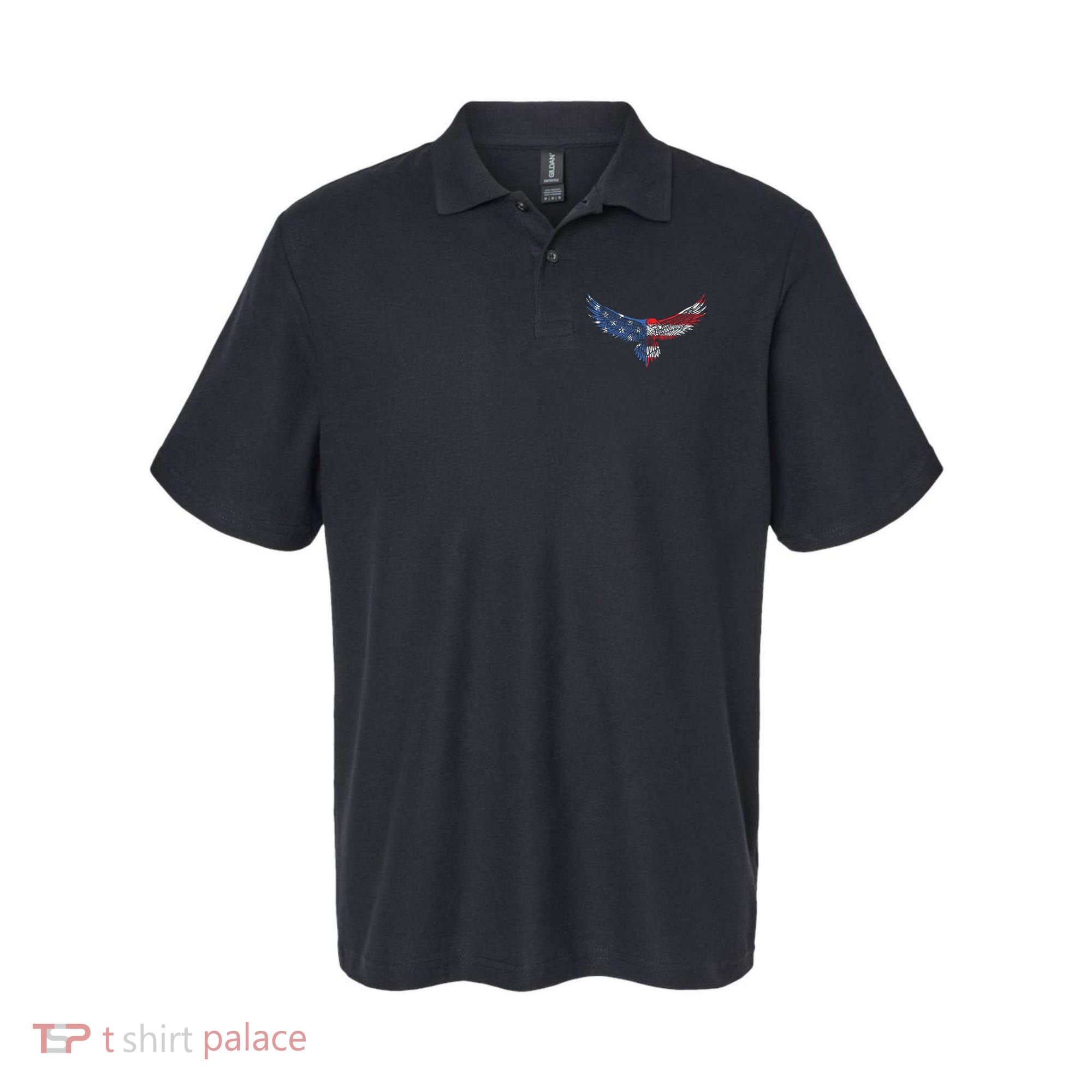American Flag An Eagle Mullet Patriotic For Dad Husband Polo