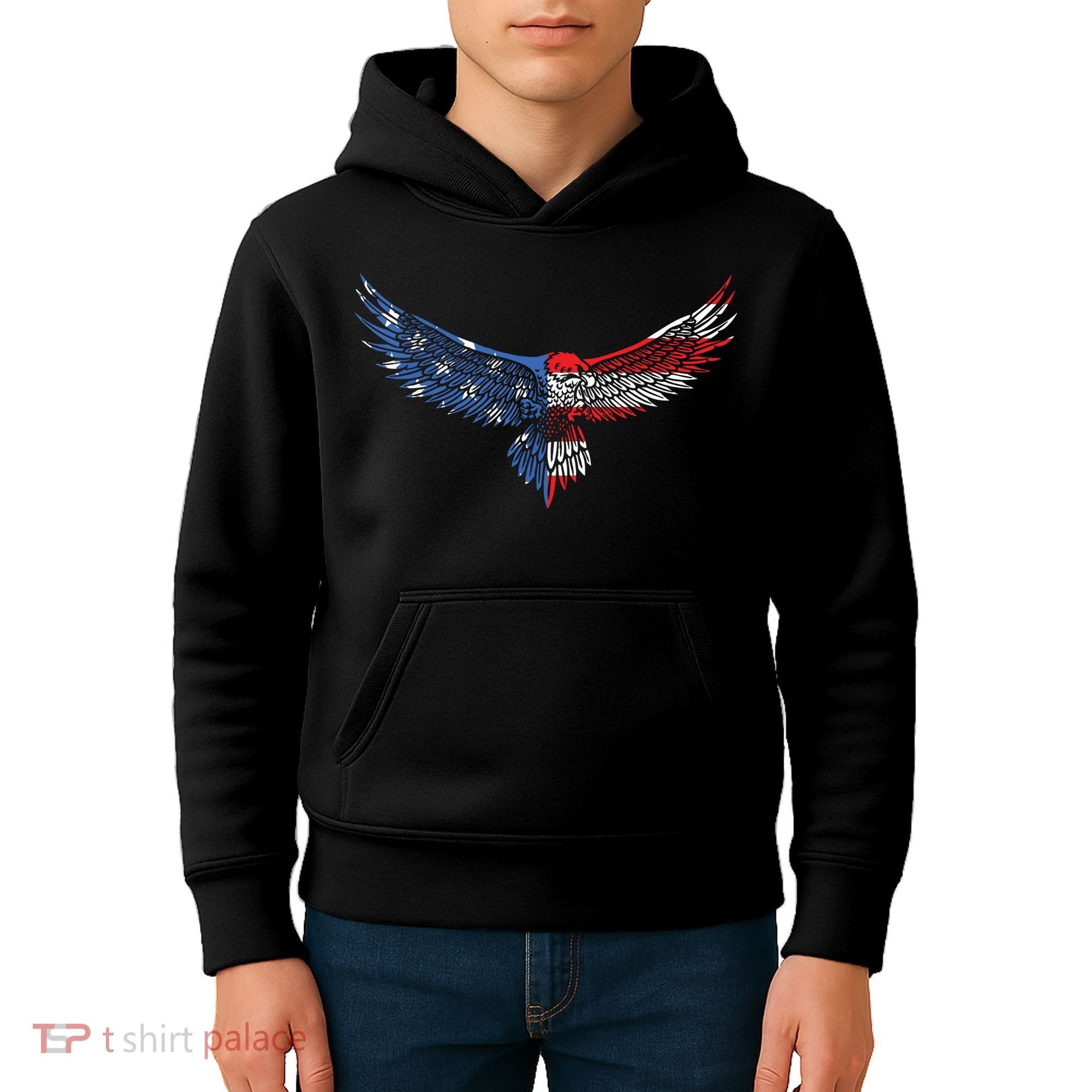 American Flag An Eagle Mullet Patriotic For Dad Husband Kids Hoodie