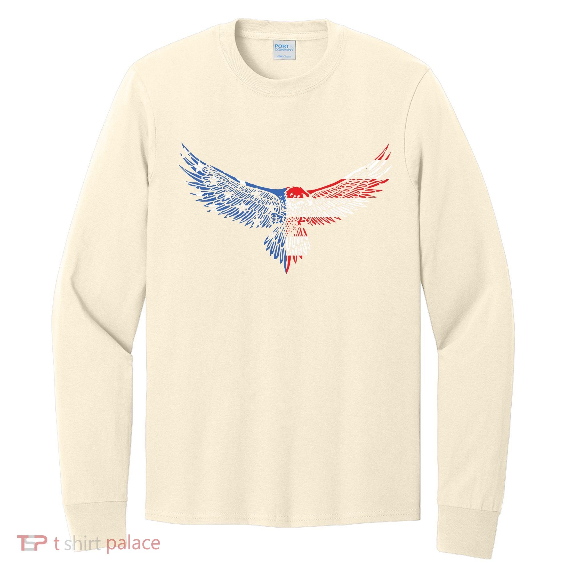 American Flag An Eagle Mullet Patriotic For Dad Husband Long Sleeve Shirt