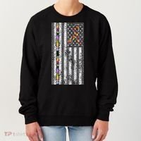 American Flag Autism Awareness Puzzle Piece & Ribbon Women's Sweatshirt thumb 0