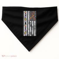 American Flag Autism Awareness Puzzle Piece & Ribbon USA-Made Doggie Bandana thumb 0