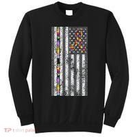 American Flag Autism Awareness Puzzle Piece & Ribbon Sweatshirt thumb 0