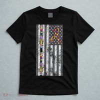 American Flag Autism Awareness Puzzle Piece & Ribbon T-Shirt thumb 5