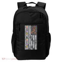 American Flag Autism Awareness Puzzle Piece & Ribbon Backpack thumb 0