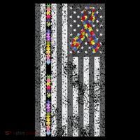 American Flag Autism Awareness Puzzle Piece & Ribbon Coffee Mug thumb 5