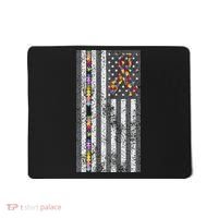 American Flag Autism Awareness Puzzle Piece & Ribbon Mousepad thumb 0