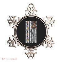 American Flag Autism Awareness Puzzle Piece & Ribbon Ornament thumb 0