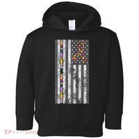 American Flag Autism Awareness Puzzle Piece & Ribbon Toddler Hoodie thumb 0