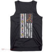 American Flag Autism Awareness Puzzle Piece & Ribbon Tank Top thumb 0