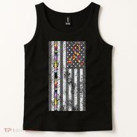American Flag Autism Awareness Puzzle Piece & Ribbon Tank Top thumb 2