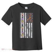 American Flag Autism Awareness Puzzle Piece & Ribbon Toddler T-Shirt thumb 0
