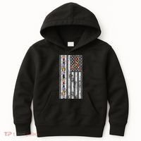American Flag Autism Awareness Puzzle Piece & Ribbon Kids Hoodie thumb 0