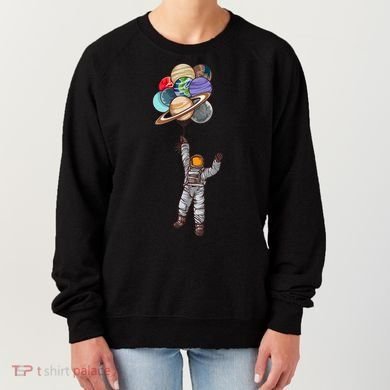 Astronaut Flying Away On Balloons Women's Sweatshirt