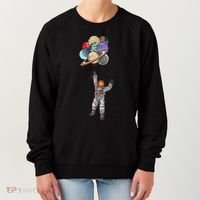 Astronaut Flying Away On Balloons Women's Sweatshirt thumb 0