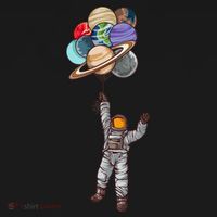 Astronaut Flying Away On Balloons Doggie Tank thumb 4