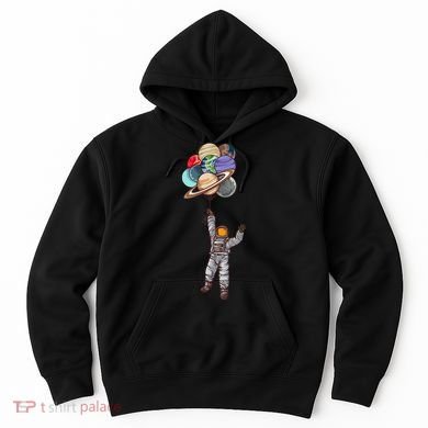 Astronaut Flying Away On Balloons Hoodie
