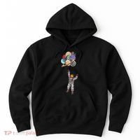 Astronaut Flying Away On Balloons Hoodie thumb 0