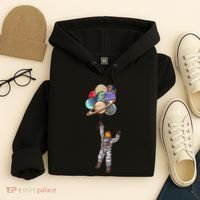 Astronaut Flying Away On Balloons Hoodie thumb 4