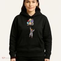 Astronaut Flying Away On Balloons Hoodie thumb 5