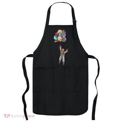 Astronaut Flying Away On Balloons Apron