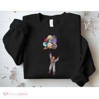 Astronaut Flying Away On Balloons Sweatshirt thumb 2