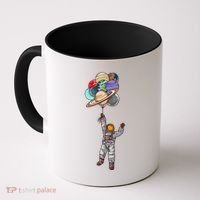Astronaut Flying Away On Balloons Coffee Mug thumb 0
