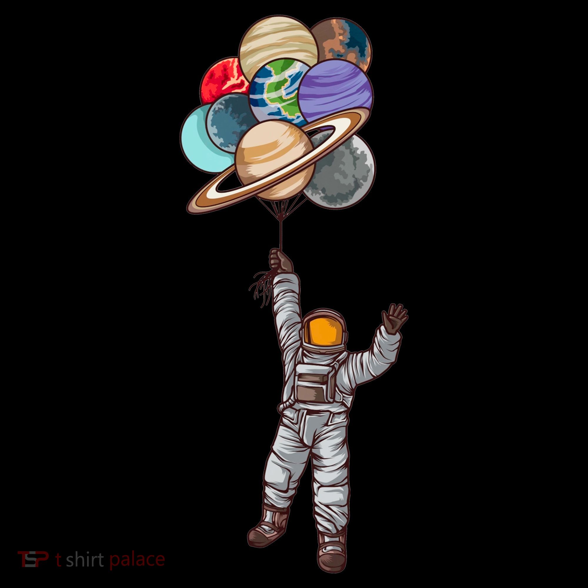 Astronaut Flying Away On Balloons Women's Hoodie