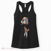 Astronaut Flying Away On Balloons Women's Tank Top thumb 0