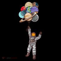 Astronaut Flying Away On Balloons Baby Bodysuit thumb 2