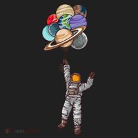 Astronaut Flying Away On Balloons Hat thumb 2