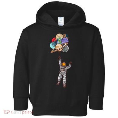 Astronaut Flying Away On Balloons Toddler Hoodie