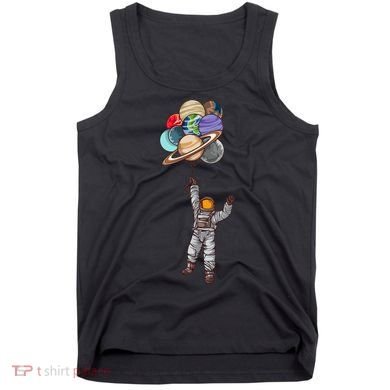 Astronaut Flying Away On Balloons Tank Top