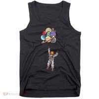 Astronaut Flying Away On Balloons Tank Top thumb 0