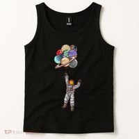 Astronaut Flying Away On Balloons Tank Top thumb 2