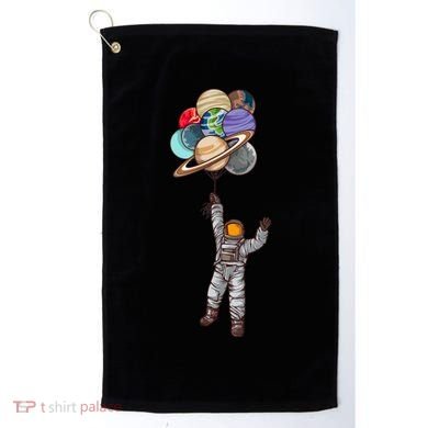 Astronaut Flying Away On Balloons Golf Towel