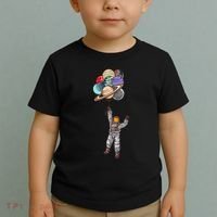 Astronaut Flying Away On Balloons Toddler T-Shirt thumb 2