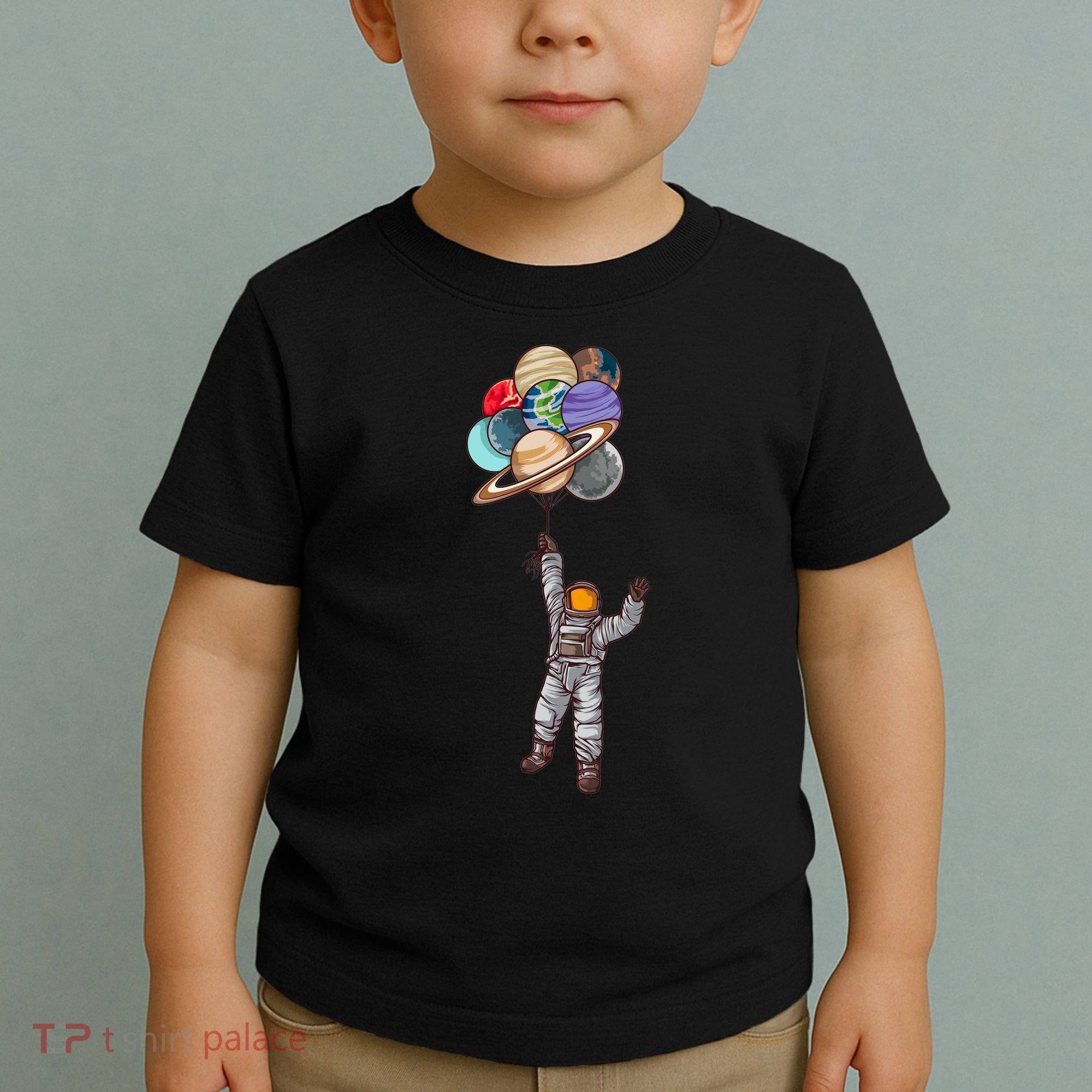 Astronaut Flying Away On Balloons Toddler T-Shirt