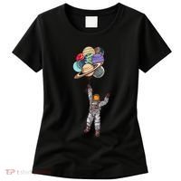 Astronaut Flying Away On Balloons Women's T-Shirt thumb 0