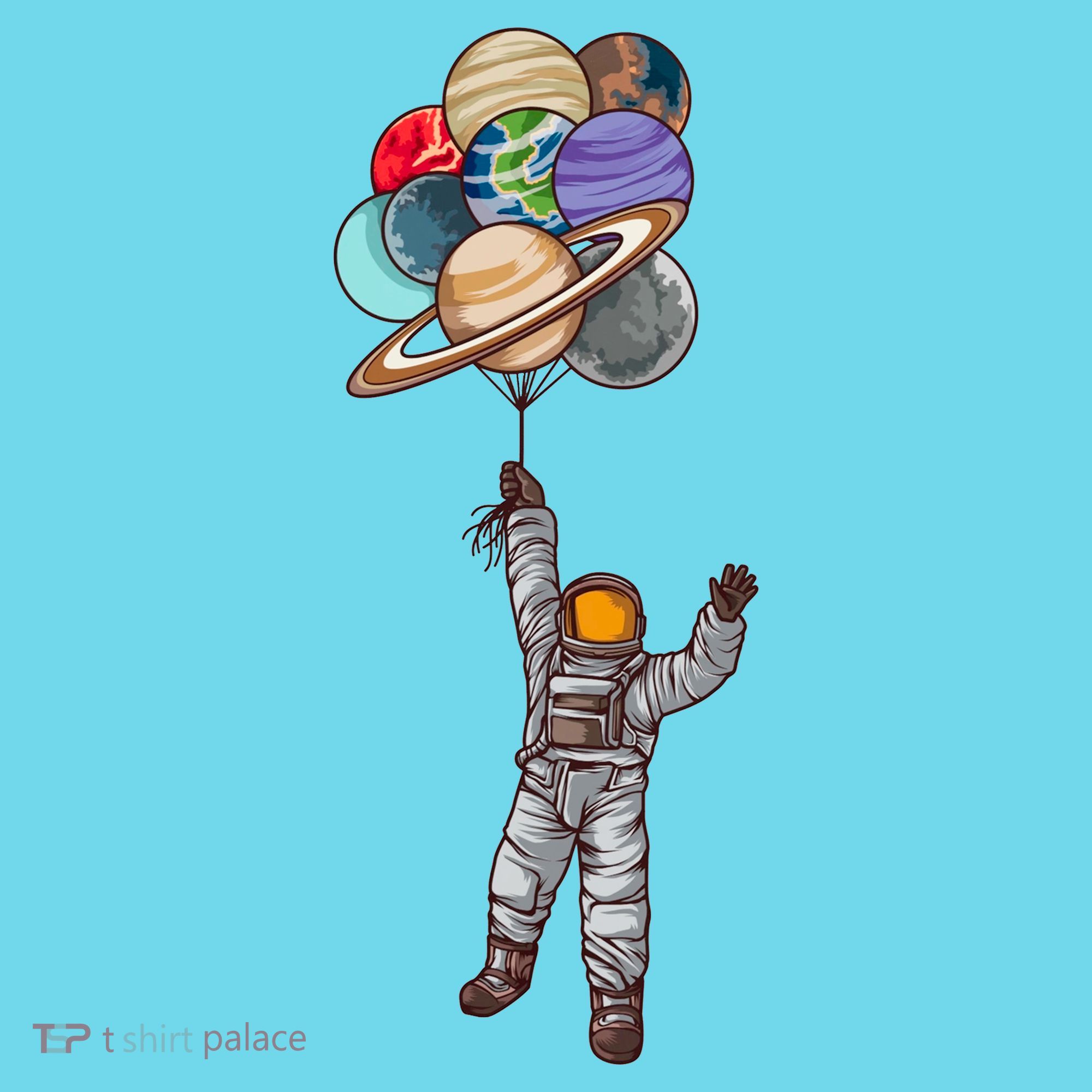 Astronaut Flying Away On Balloons Long Sleeve Shirt