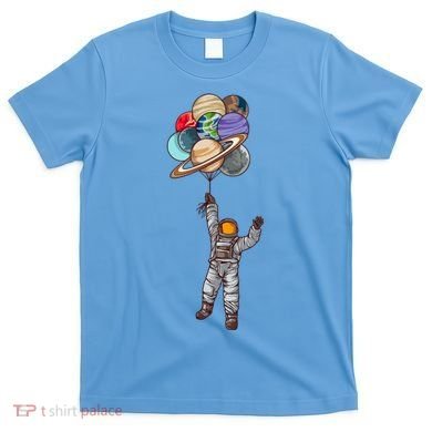 Astronaut Flying Away On Balloons T-Shirt