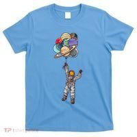 Astronaut Flying Away On Balloons T-Shirt thumb 0