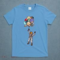Astronaut Flying Away On Balloons T-Shirt thumb 4