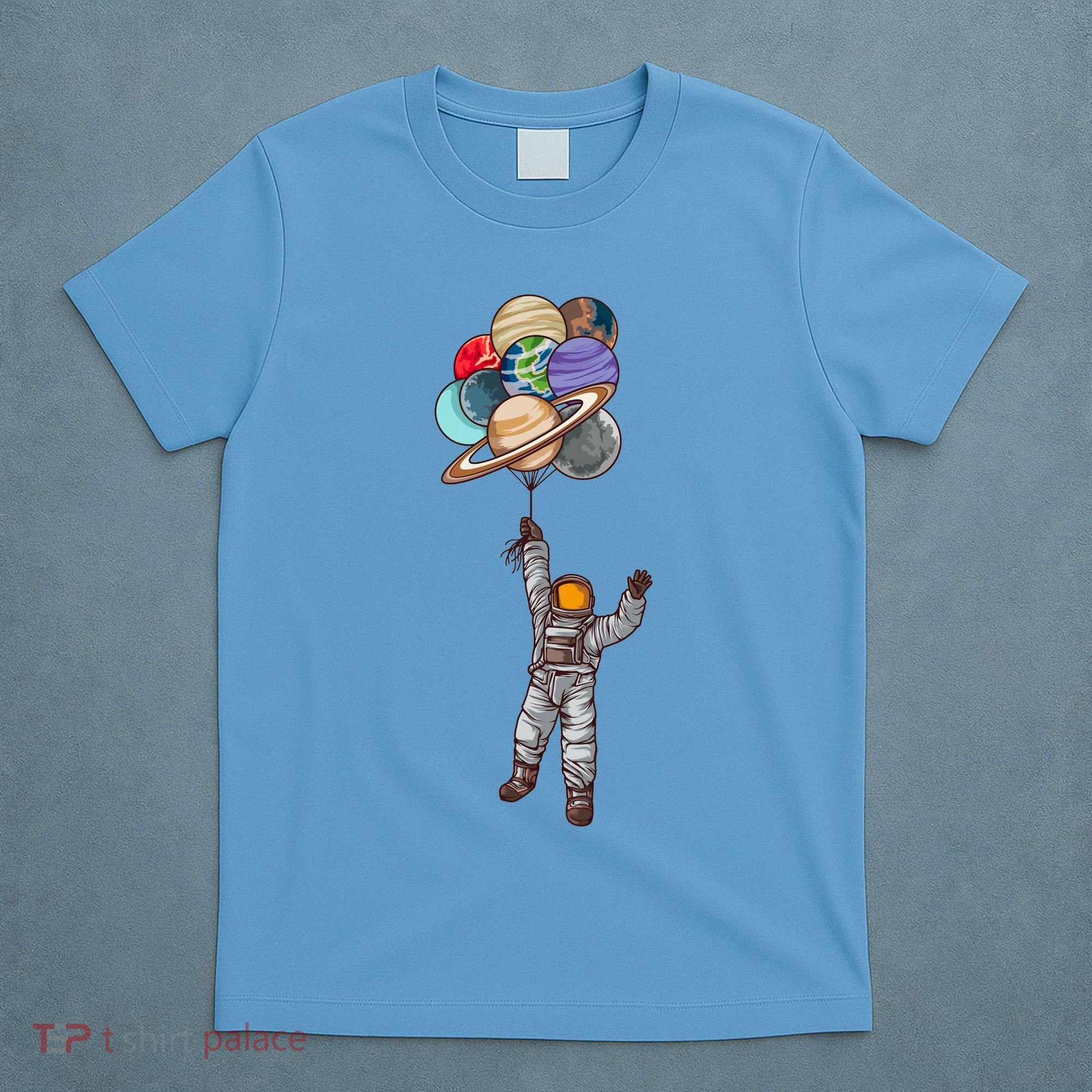 Astronaut Flying Away On Balloons T-Shirt